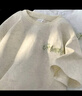 NYING花卉刺繡重磅短袖t恤男夏季25新款美式潮牌寬松五分袖百搭上衣服 JF207杏色 L （110-130斤） 曬單實(shí)拍圖