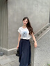 香影花苞裙半身裙女2025夏季新款a字長裙藏藍(lán)大擺棉質(zhì)燈籠蓬蓬裙 藏青 S 155/80A/85-95斤 曬單實拍圖