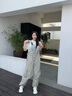 KAMA卡瑪工裝連體背帶褲女款運(yùn)動(dòng)褲夏季復(fù)古寬松哈倫褲山系戶外神褲 綠色 M 曬單實(shí)拍圖