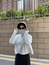 洽苒德國原紗防曬衣女2025新款夏季薄款upf50+防紫外線冰絲斗篷防曬服 淡黃【原紗防曬】 贈+防曬口罩+防曬測試卡 均碼  均碼（適合80-170斤） 曬單實拍圖
