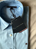 TOMMY HILFIGER【輕便感免燙】25秋冬男肌理商務(wù)休閑純色條紋長袖襯衫外套 【凈色】-天藍色C1Z M （推薦：135-150斤） 曬單實拍圖