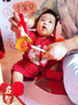 G.DUCKKIDS小黃鴨周歲禮服男寶寶抓周衣服女漢服百日宴百天滿月嬰兒套裝夏季 紅色+香囊 90 建議1~2歲【 80-90cm】cm 曬單實拍圖