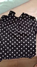 丹語(yǔ)（DANYU）黑色波點(diǎn)網(wǎng)紗半袖女t恤2025新款春季立領(lǐng)打底衫小眾獨特別致上衣 黑色 XL 曬單實(shí)拍圖
