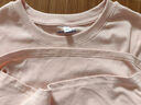真維斯（Jeanswest）粉色短袖女2025新款夏季修身抽繩褶皺顯瘦設計感甜辣短款上衣t恤 粉色 年輕的心藍_K L 曬單實(shí)拍圖