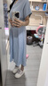 歌莉婭醋酸連衣裙女2025新款夏季通勤穿搭冷淡系小裙子1E9L4K740 15U灰藍 XS 曬單實(shí)拍圖