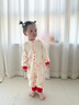 顆粒熊（KELIXIONG）嬰兒衣服A類純棉春秋四季款男女寶寶連體衣幼兒打底 滿印紅90 曬單實(shí)拍圖