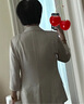 朗姿三醋酸Basic衣櫥王楚然同款職業(yè)西服外套/西褲新款西裝 香檳米色西裝 2XL 曬單實(shí)拍圖