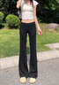 燦圖黑色微喇闊腿休閑褲女夏季新款低腰辣妹休閑衛(wèi)褲垂感拖地瑜伽褲子 黑色 M 曬單實(shí)拍圖
