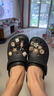 crocs卡駱馳厚底云朵洞洞鞋戶外|206750 黑色-001 37/38(240mm)  曬單實(shí)拍圖