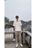 NYING美式廓形短袖polo衫男25夏季新款潮牌重磅正肩五分袖寬松休閑上衣 黑色 XL 曬單實拍圖