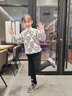 瀟瀟木魚(yú)子兒童女三層加絨加厚棉褲冬外穿保暖中大童黑色洋氣修身小腳打底褲 三連心款三層夾棉牛仔褲 140碼(建議身高140cm) 曬單實(shí)拍圖