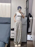 蕉下森林冰絲水墨闊腿褲女夏季高腰顯瘦垂感雪紡扎染國風(fēng)慵懶休閑防蚊防曬 晚杏款  常規(guī) M 95-110斤 曬單實拍圖