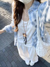 韓璐嬌（hanlujiao）休閑褲女裝2025夏裝搭配一整套鹽系炸街穿搭時(shí)尚三件套裝闊腿褲子 藍(lán)色襯衫+白色背心+白色休閑褲  M 【96-108斤】 曬單實(shí)拍圖