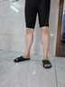 美津濃（MIZUNO）泳褲男士防尷尬大碼長款5分褲專業(yè)速干抗氯游泳衣裝備B1127黑XL 曬單實拍圖