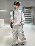 THINKPIRE兒童套裝男童春裝衣服2024款中大童春秋款男孩連帽馬甲衛(wèi)衣兩件套 黑色 150 碼建議身高145CM 曬單實(shí)拍圖