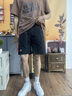 班尼路 BALENOS&K系列冰絲工裝短褲男士夏季薄款寬松休閑中褲運動速干五分褲子 D5006卡其 L 【建議105-125斤】 曬單實拍圖