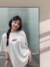 牧唯美式重磅純棉刺繡短袖t恤男女夏季冰感高品質(zhì)休閑百搭情侶五分袖 白花灰 XL [建議130-150斤] 曬單實拍圖