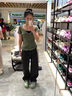 綠色蝙蝠袖V領(lǐng)正肩短袖t恤女夏季2025新款修身收腰設(shè)計(jì)感小眾上衣 綠色 M 曬單實(shí)拍圖