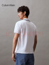 Calvin KleinJeans夏季男士珠地網(wǎng)眼商務(wù)休閑ck半拉鏈鑲邊翻領(lǐng)短袖T恤POLO衫 YAF-月光白 XL 曬單實(shí)拍圖