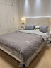 海瀾之家（HLA）床上四件套牛奶絨A類(lèi)加厚被套全棉親膚床單大學(xué)生宿舍三件套床品 本白+淺灰雙拼色【水洗棉面料】 三件套 床單款 被套150*200 床單180*230 曬單實(shí)拍圖