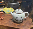 陶羽仿宋汝窯冬竹熊貓茶壺開片高檔泡茶家用泡茶壺陶瓷單壺功夫茶具 仿宋汝窯「冬竹熊貓」茶壺 曬單實(shí)拍圖