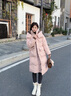 鴨鴨羽絨服女中長(zhǎng)款2025年冬季新款時(shí)尚休閑加厚連帽韓版撞色百搭外套 粉色 M (建議100-120斤) 曬單實(shí)拍圖