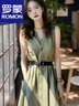 羅蒙（ROMON）連衣裙女2024夏季新款輕奢時尚女裝遮肉顯瘦顯高減齡今年流行裙子 連衣裙 S 曬單實拍圖