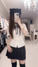 小野七天jk學(xué)院風(fēng)收腰短袖女2025夏季新款純欲制服日系校供感刺繡襯衫上衣 紺色 含領(lǐng)結(jié) S 建議80-90斤 曬單實(shí)拍圖
