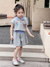 可英 GOWINBABY女童套裝兔子套裝半身裙2025夏季裙子兒童T恤女寶可愛(ài)公主裙 灰色 100 cm 曬單實(shí)拍圖
