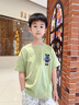 G.duck兒童裝男童短袖t恤夏裝2025年新款中大童純棉夏款男孩夏季上衣潮 方向標抹茶綠 150 cm 曬單實(shí)拍圖