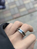 專柜版BV戒指 男士戒指 彈簧戒指 小蠻腰戒指 ZERO1系列 男女同款 寬版-黑陶瓷銀邊 7號 曬單實(shí)拍圖