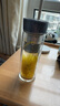 膳魔師（THERMOS）雙層玻璃杯男女茶水分離杯水杯車載便攜泡茶杯生日禮物TCGE-400 灰色 400ml 曬單實拍圖