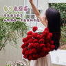 浪莎（langsha）手工玫瑰花毛毯成品出售花束毯子diy生日禮物送女友閨蜜七夕禮物 【成品】桑薇-紅色-純手工鉤織 花束毯直徑110cm /拍照出片神器 曬單實拍圖
