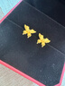 周大福 金絲羽蝶蝴蝶黃金耳釘耳飾(工費(fèi)360)約2.3g EOF1371 曬單實(shí)拍圖