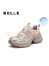 百麗（Belle）透氣網(wǎng)老爹鞋女2025春新商場同款厚底增高休閑鞋D7S1DBM5 金色 36 (230mm) 曬單實拍圖