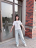 艾卡諾 I.KARNOW女童夏裝2025新款套裝兒童夏季洋氣時(shí)髦短袖中大童夏天超好看穿搭 13181藍(lán)+19060白色【牛仔褲套裝】 150 曬單實(shí)拍圖