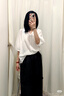 無印良品（MUJI）女式 強(qiáng)捻短袖罩衫 t恤上衣打底衫女款內(nèi)搭女裝25年夏季 BC2LLC5S 深綠色 L (165/88A) 曬單實(shí)拍圖