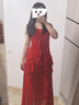 粉媚夢(mèng)新品吊帶連衣裙紅色裙子女夏季2025新款衣服女裝法式純欲氣質(zhì)長(zhǎng)裙 紅色開叉不規(guī)則吊帶連衣裙 L 【建議115-130斤】 曬單實(shí)拍圖