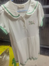 戴維貝拉（DAVE＆BELLA）汽水棉學院風連衣裙女童衣服運動兒童裙子夏裝新款童裙寶寶百褶裙 白色【現(xiàn)貨】 120 cm（建議身高110-120cm） 曬單實拍圖