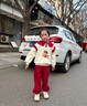 G.DUCKKIDS小黃鴨哪吒兒童服裝女童春裝套裝2025新款女寶寶好看春季衣服 紅色 110 (建議98-105cm 3-4周歲） 曬單實(shí)拍圖