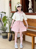 G.DUCKKIDS小黃鴨童裝女童套裝夏季中大童短袖polol領(lǐng)學(xué)院風(fēng)運動(dòng)服兩件套 粉色套裝 160 cm 曬單實(shí)拍圖
