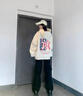 WYKZ品牌聯(lián)名衛(wèi)衣女寬松連帽2025新品潮牌情侶上衣服春秋長(zhǎng)袖T恤男女 024款白色 2XL (145-160斤) 曬單實(shí)拍圖