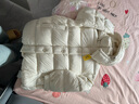 三彩【宋軼同款】冬款極寒保暖白鵝絨外套羽絨服連帽面包服女 米白色 M 160/84A 曬單實(shí)拍圖