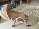 semmook遛娃神器嬰兒推車(chē)0-6歲用折疊可坐可躺帶減震雙向高景觀溜娃車(chē) 香檳金皮蓬【雙餐盤(pán)】 曬單實(shí)拍圖