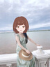 小野七天小飛袖碎花裙甜美溫柔風連衣裙女夏季小眾氣質(zhì)修身荷葉邊A字長裙 【綠色 L】 曬單實拍圖