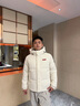 鴨鴨時(shí)空道宇系列短款三防羽絨服男女同款2025冬季新款泡芙加厚外套 月光白色 M (建議110-130斤) 曬單實(shí)拍圖