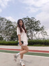 CAMILA KSENIA德訓(xùn)鞋女2025新款夏季休閑小白鞋百搭內(nèi)增高真皮氣質(zhì)阿甘運(yùn)動(dòng)鞋子 白色 37 曬單實(shí)拍圖