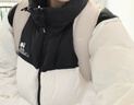 駱駝火山羽絨服2.0王俊凱同款王者凱甲2.0男加厚面包服城市輕戶外 象牙白/暗夜黑，男女同款 7066C XL 曬單實(shí)拍圖