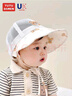 兔兔大文嬰幼兒帽子夏季1-2歲男女寶寶網(wǎng)眼透氣防曬遮陽帽大帽檐可折疊童 小熊米色-防風(fēng)帶-魔術(shù)貼-可調(diào)節(jié) 帽圍45-50cm（建議5個(gè)月-3歲） 曬單實(shí)拍圖