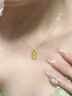 COISE黃金項鏈女999足金如意算盤吊墜個性高級ins鎖骨鏈生日禮物送女友 算盤足金吊墜+鍍金閃歐鏈-輕版 曬單實拍圖